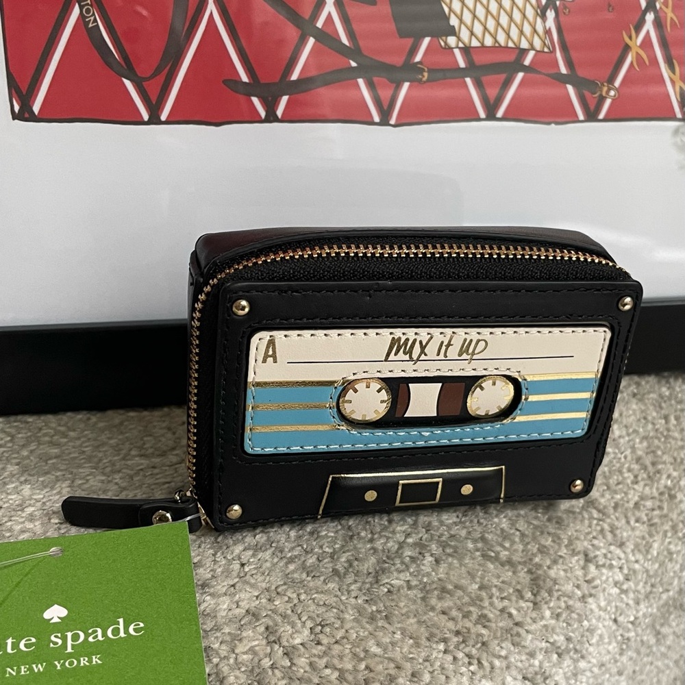 Rare HTF - Brand New Kate Spade Mix Tape Cassette Coin Purse/Card Case 🔥🔥🔥